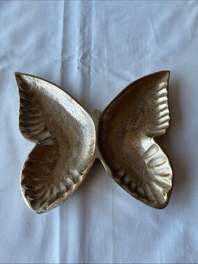 Butterfly-Shaped Decorative Dish in Metallic Gold
